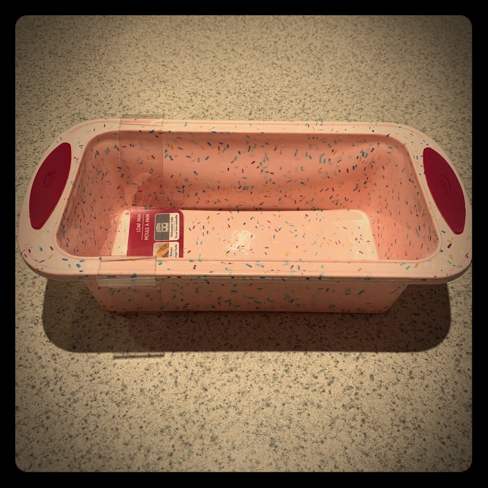 NWT Trudeau Pink Confetti Silicone Loaf Pan